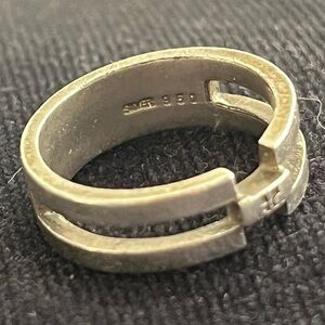 Courreges silver 925 vintage ring size 5.5